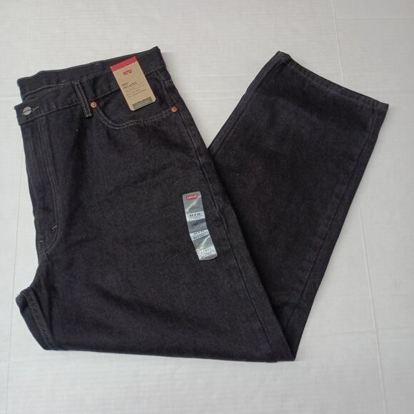 Levi's 550 Relaxed Jeans Men’s Size 44x32 Black 100% Cotton Loose Straight Leg